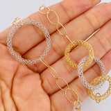 Cadena Aros 12.95gr / 63cm / Dos Oros Amarillo Blanco +4 18K &