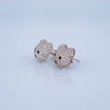 Bear Face Stud Earrings 5.5gr / 18K White Gold &