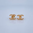 Stud Earrings Crossed Wave 2.6gr / 1.2cm / 18K Yellow Gold &
