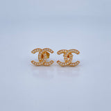 Stud Earrings Crossed Wave 2.6gr / 1.2cm / 18K Yellow Gold &