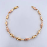 Bracelet Grain 5.25gr / 21.1cm / 4.6mm Two Yellow Rose Gold 18K $