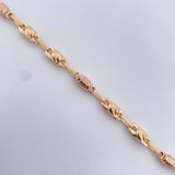 Bracelet Grain 5.25gr / 21.1cm / 4.6mm Two Yellow Rose Gold 18K $