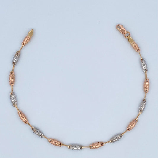 Pulso Rustico Cilindro 2.95gr / 21cm / Tres Oros 18K &