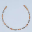 Rustic Cylinder Bracelet 3gr / 20.8cm / Three 18K Golds &