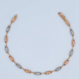Rustic Cylinder Bracelet 3gr / 20.8cm / Three 18K Golds &