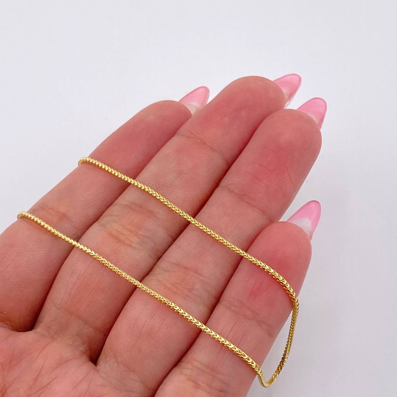 Cadena Franco 3.85gr / 17 3/4 in / 1mm Oro Amarillo +3 18K *