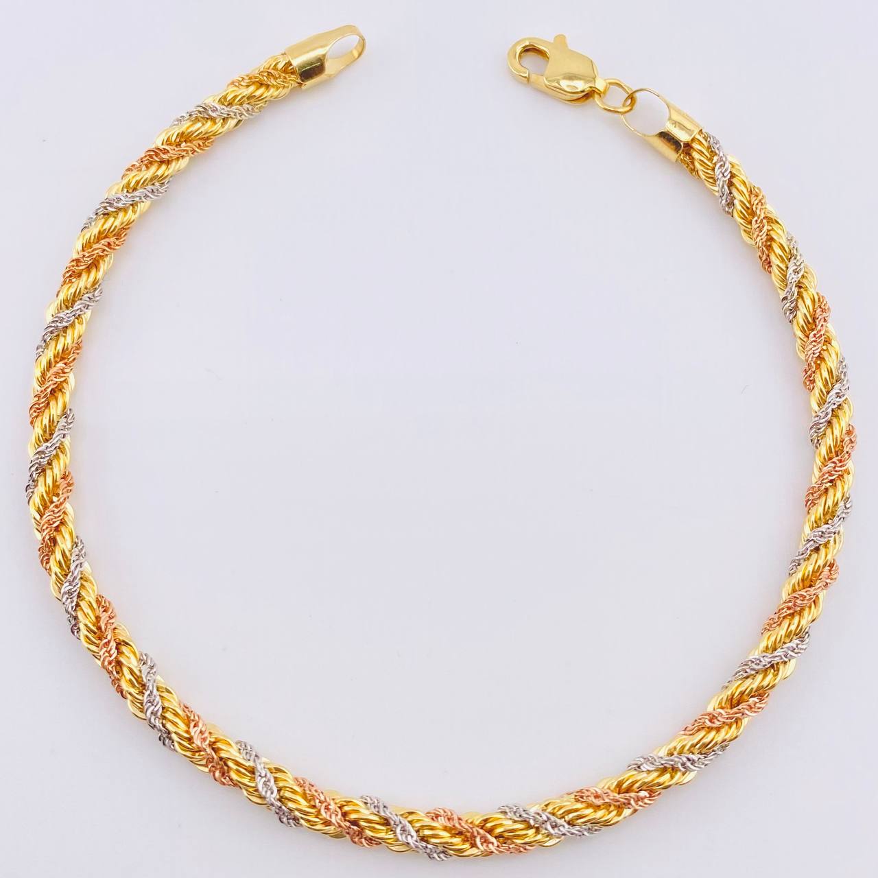 Rope Bracelet 4.05gr / 7 1/2 in / 3.5mm Three Golds +3 18K *