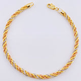 Rope Bracelet 4.05gr / 7 1/2 in / 3.5mm Three Golds +3 18K *
