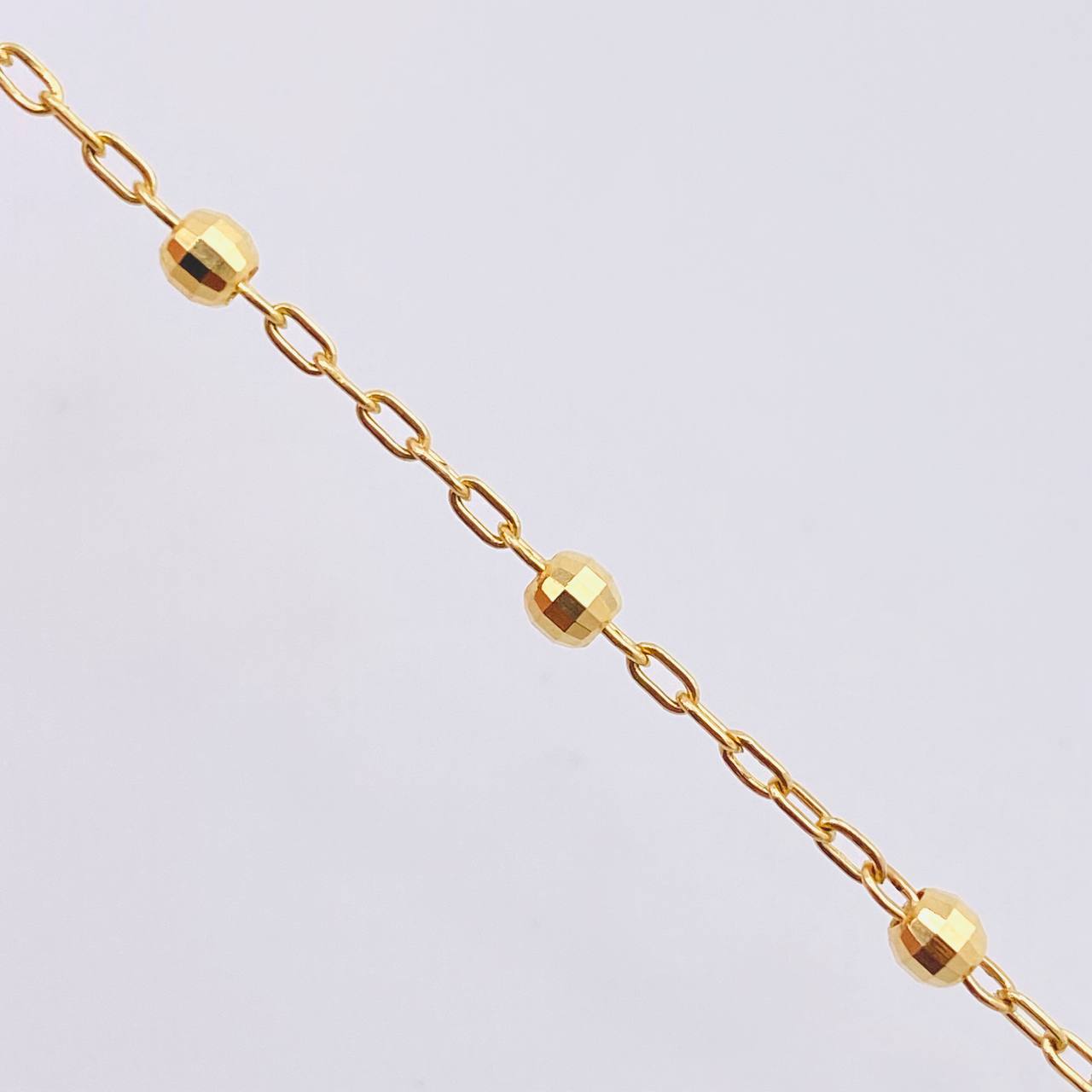 Pulso Cajón Bolas 2gr / 7 1/4 in / 3mm Oro Amarillo +3 18K