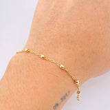 Pulso Cajón Bolas 2gr / 7 1/4 in / 3mm Oro Amarillo +3 18K *