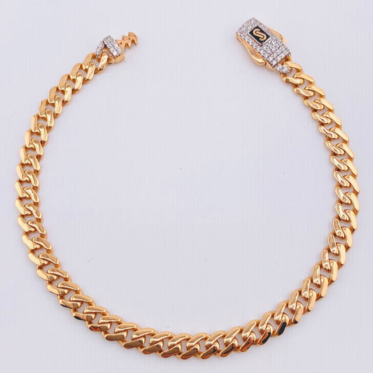 Pulso Cubano Monaco 6.5gr / 7 in / 4.9mm Oro Rosa +4 18K *