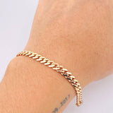 Pulso Cubano Monaco 6.5gr / 7 in / 4.9mm Oro Rosa +4 18K *