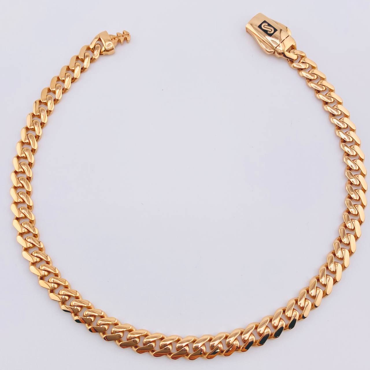 Pulso Cubano Monaco 6.9gr / 8 in / 4.9mm Oro Rosa +4 18K ©