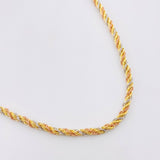 Rope Chain 11.45gr / 23 1/2 in / 3.5mm Three Golds +3 18K ©