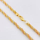 Rope Chain 9.55gr / 19 3/4 in / 3.5mm Three-Tone Gold +3 18K *