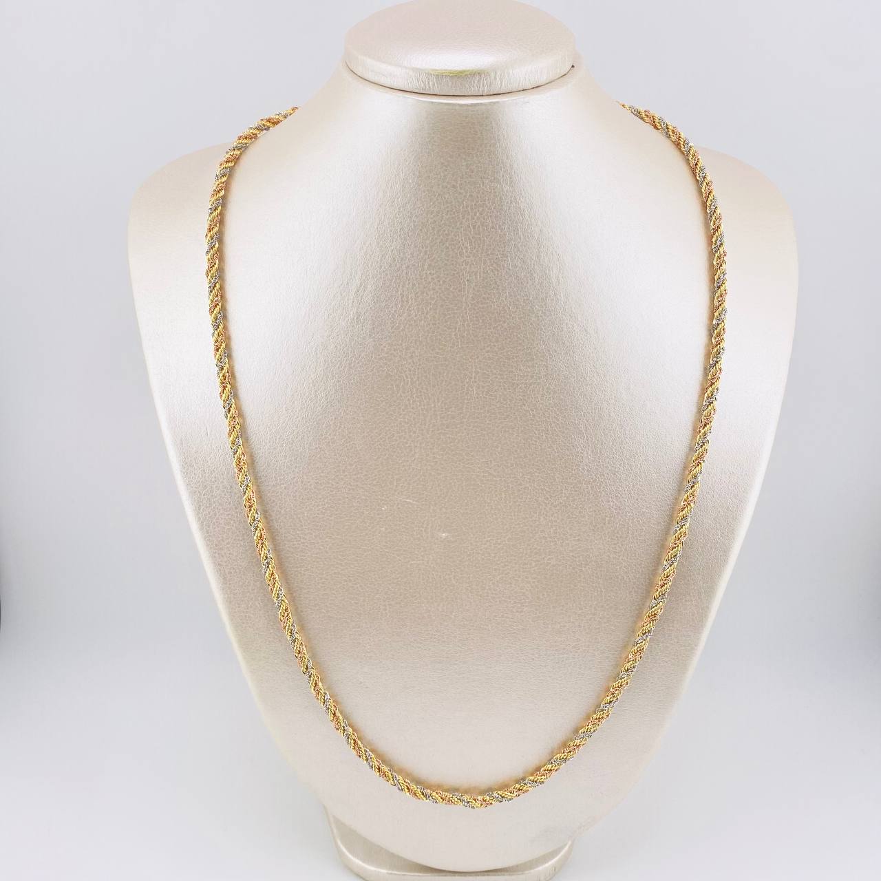 Rope Chain 11.45gr / 23 1/2 in / 3.5mm Three Golds +3 18K ©