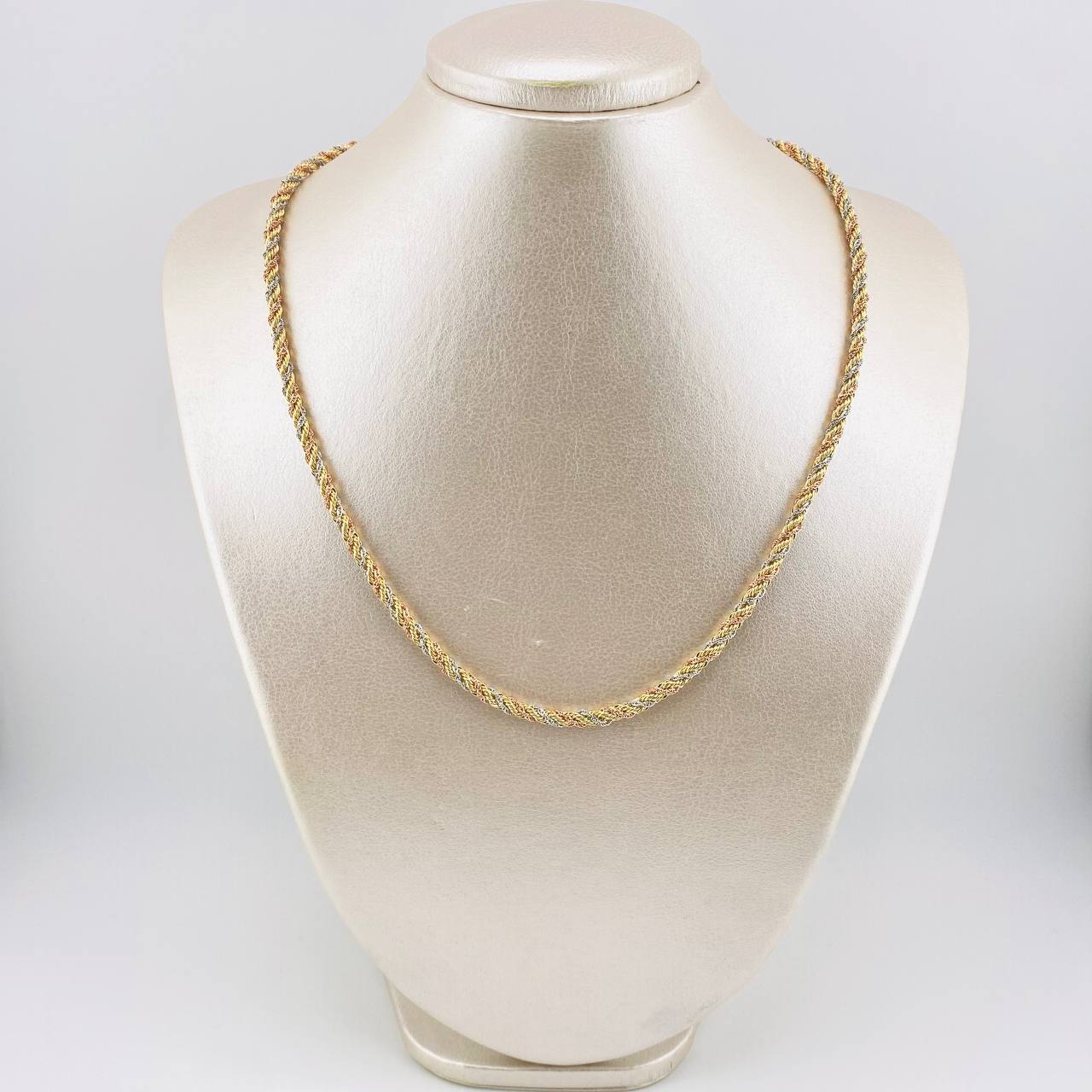 Rope Chain 9.55gr / 19 3/4 in / 3.5mm Three-Tone Gold +3 18K *