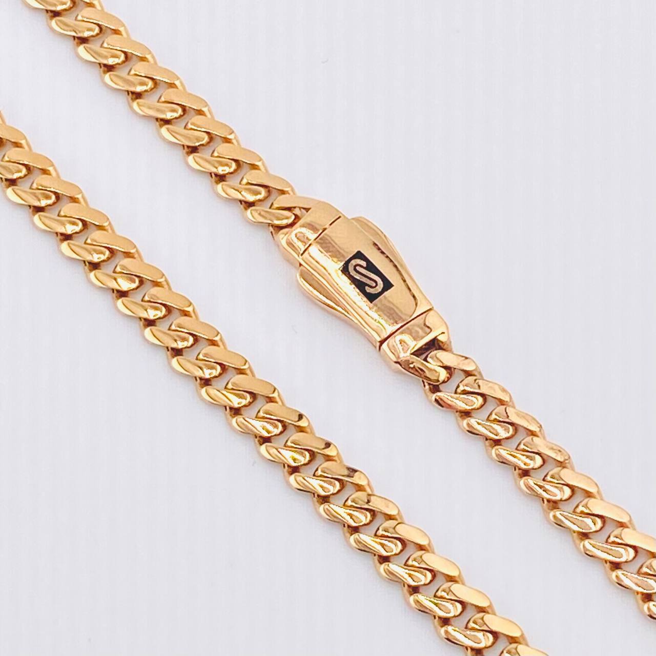 Cadena Cubana Monaco 19.05gr / 23 1/2 in / 4.9mm Oro Rosa +4 18K ©