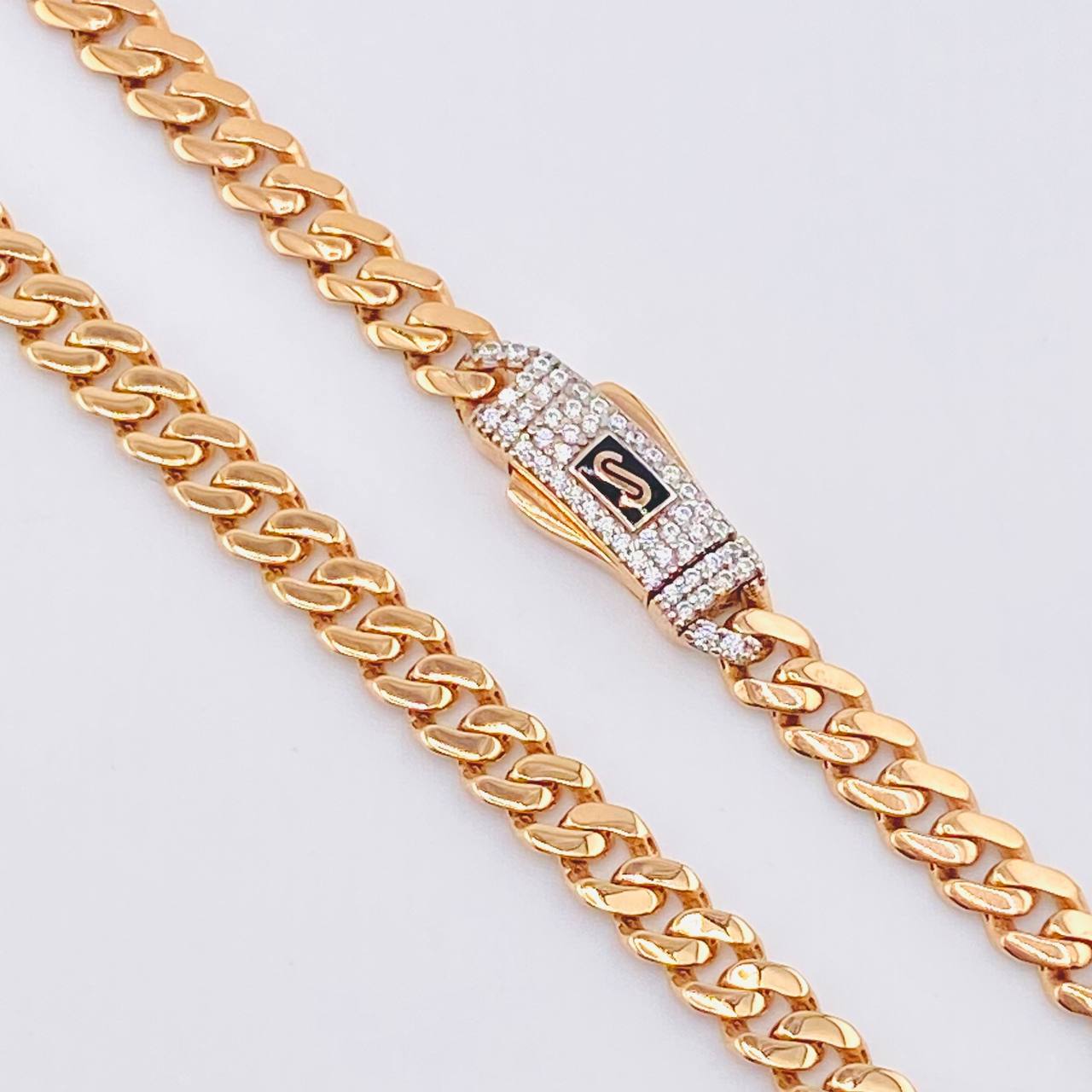 Cadena Cubana Monaco 19.5gr / 23 1/2 in / 4.9mm Oro Rosa +4 18K ©