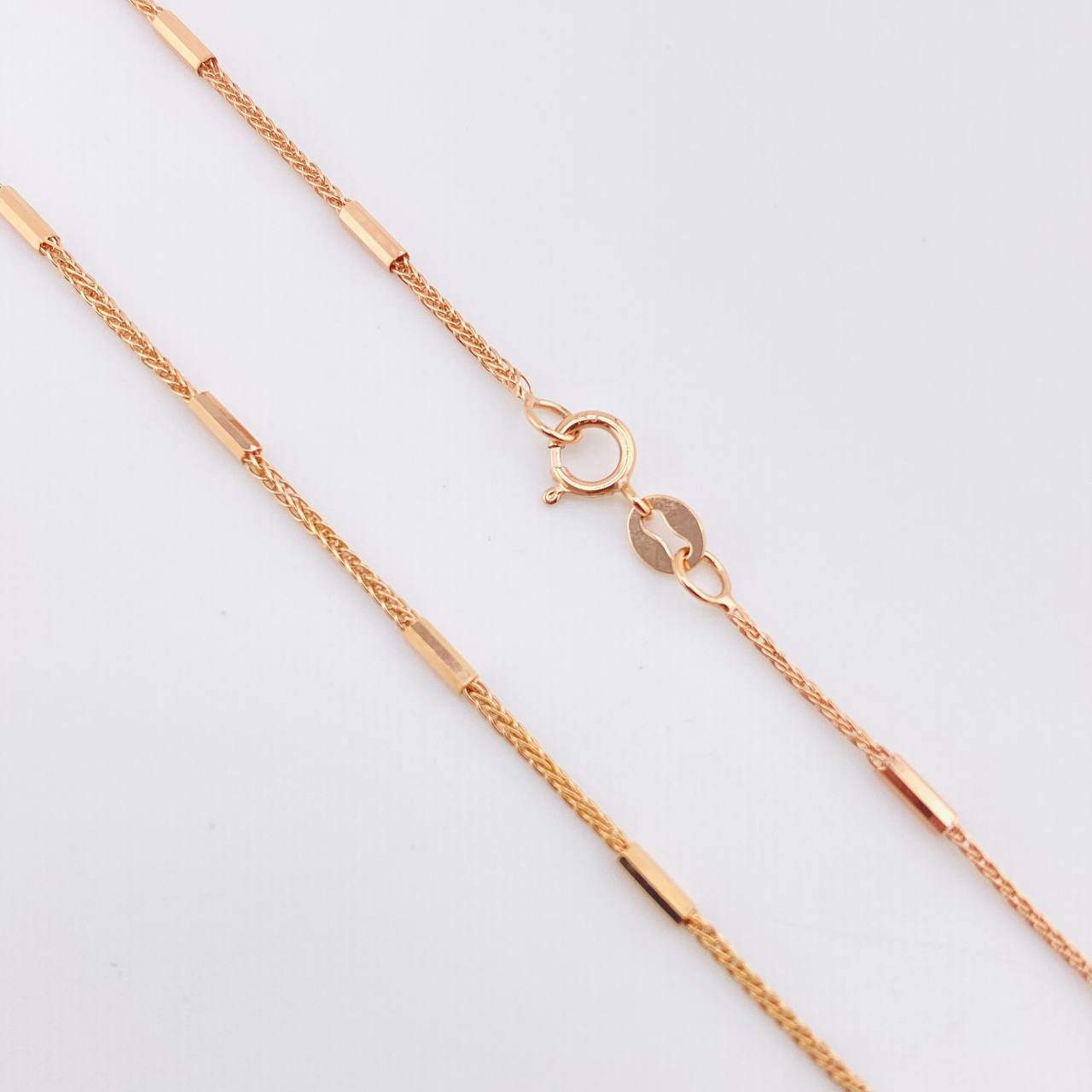 Cadena Franco Cilindros 2.9gr / 17 3/4 in / 1.4mm Oro Rosa +3 18K ©