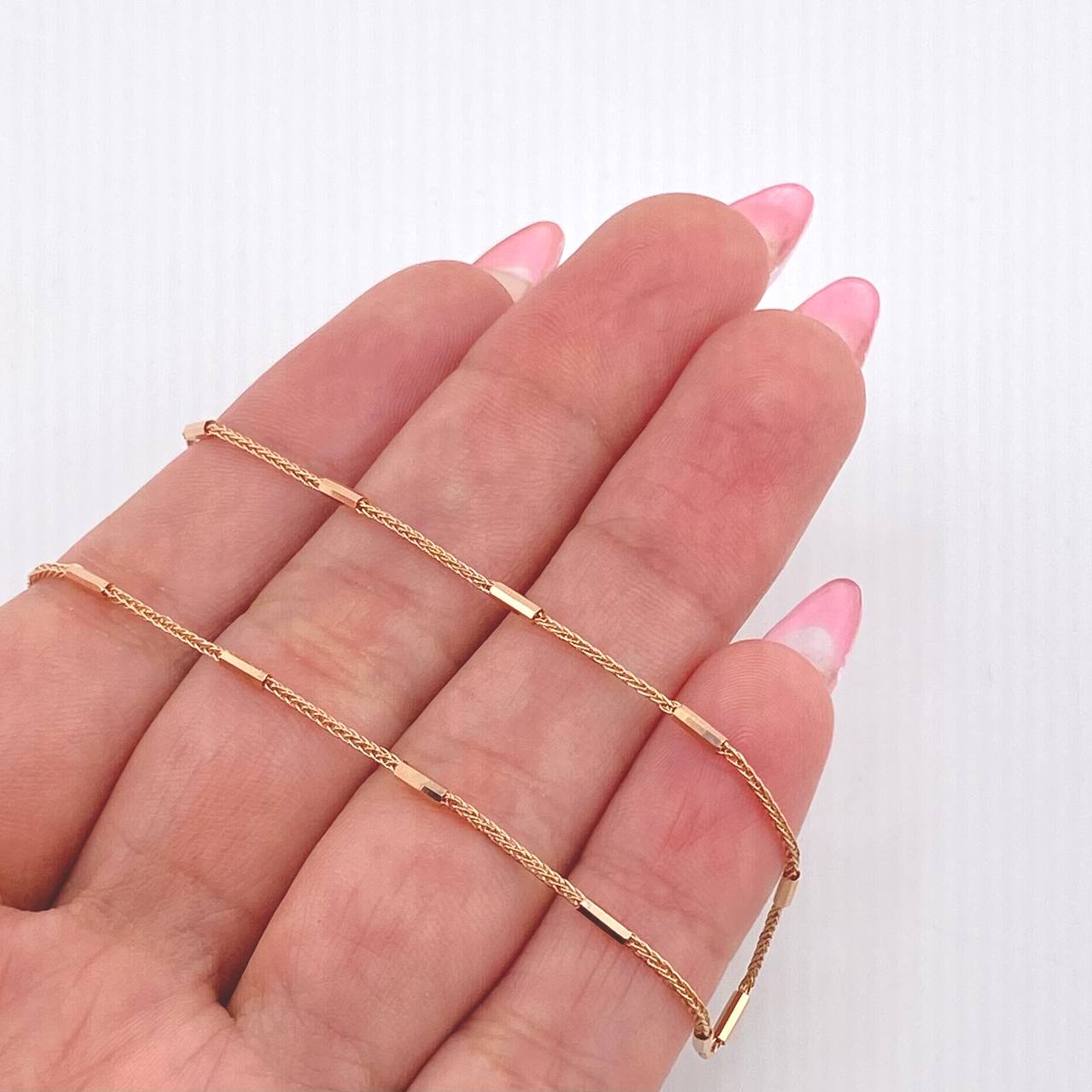 Cadena Franco Cilindros 2.95gr / 17 3/4 in / 1.3mm Oro Rosa +3 18K