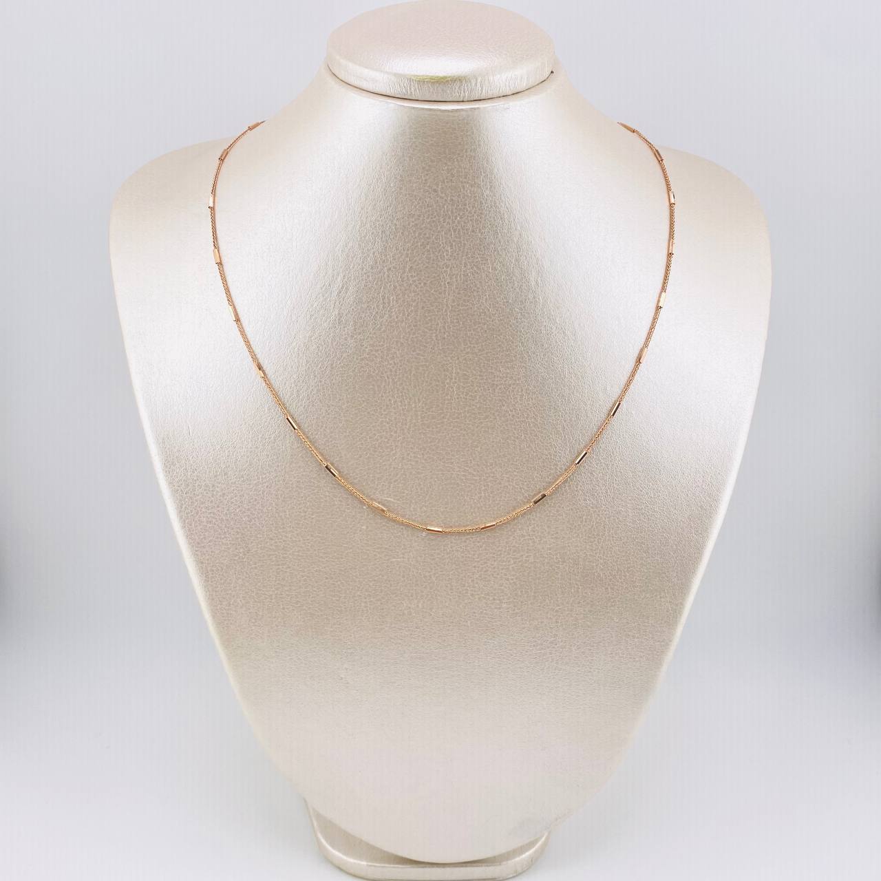 Cadena Franco Cilindros 2.95gr / 17 3/4 in / 1.3mm Oro Rosa +3 18K