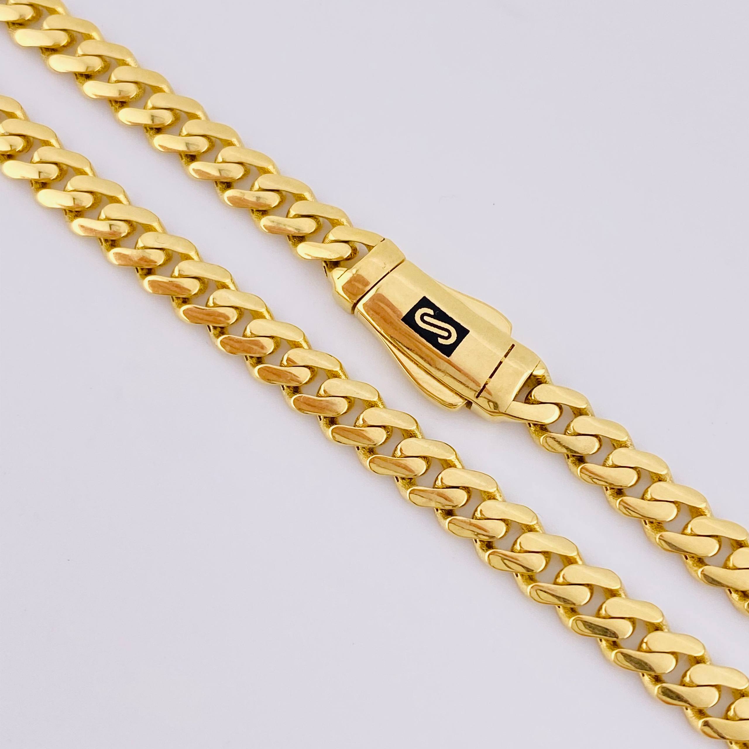 Cadena Cubana Monaco 16.3gr / 19 3/4 in / 5mm Oro Amarillo +4 18K *