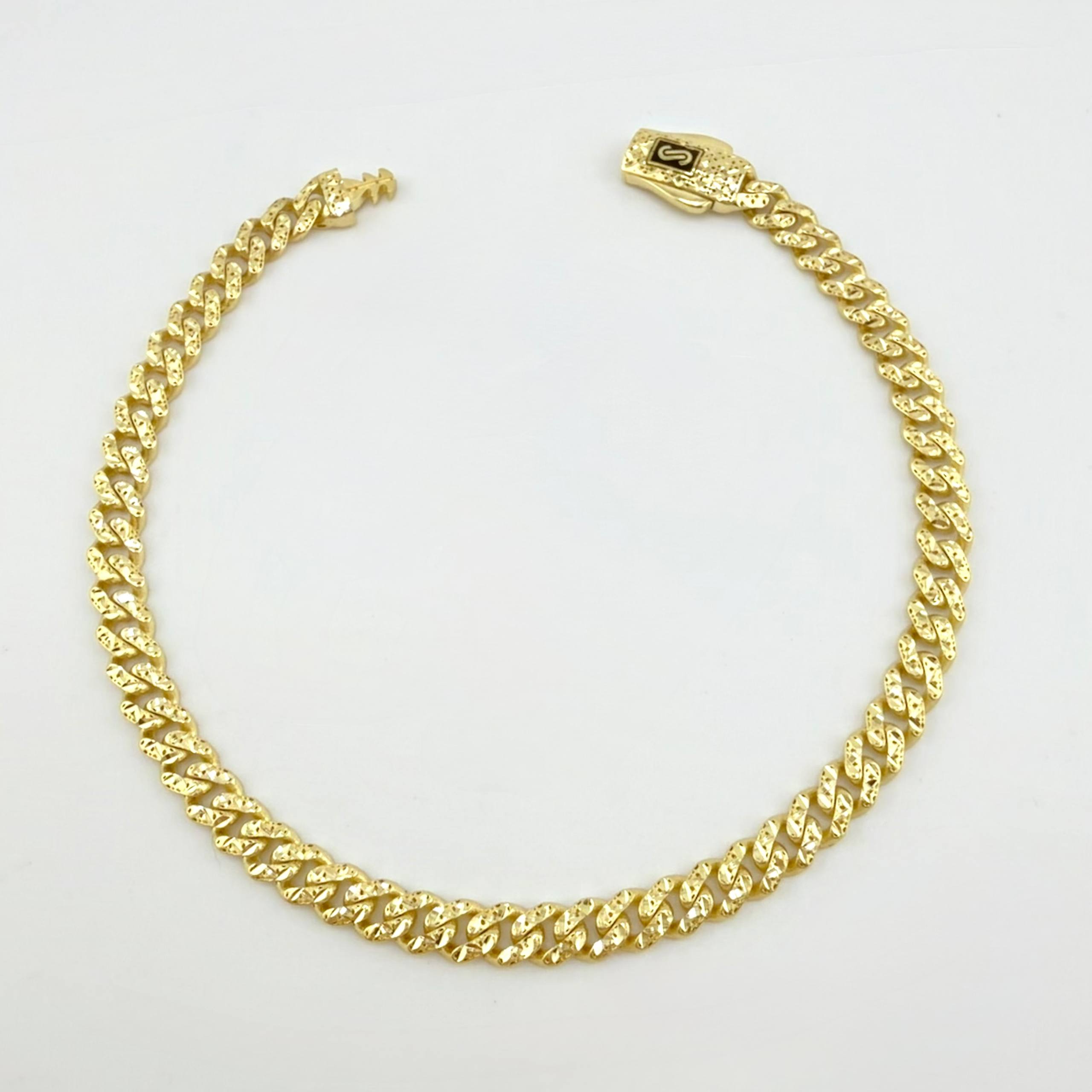 Pulso Cubano Monaco 7.2gr / 8 in / 5mm Oro Amarillo +4 18K *
