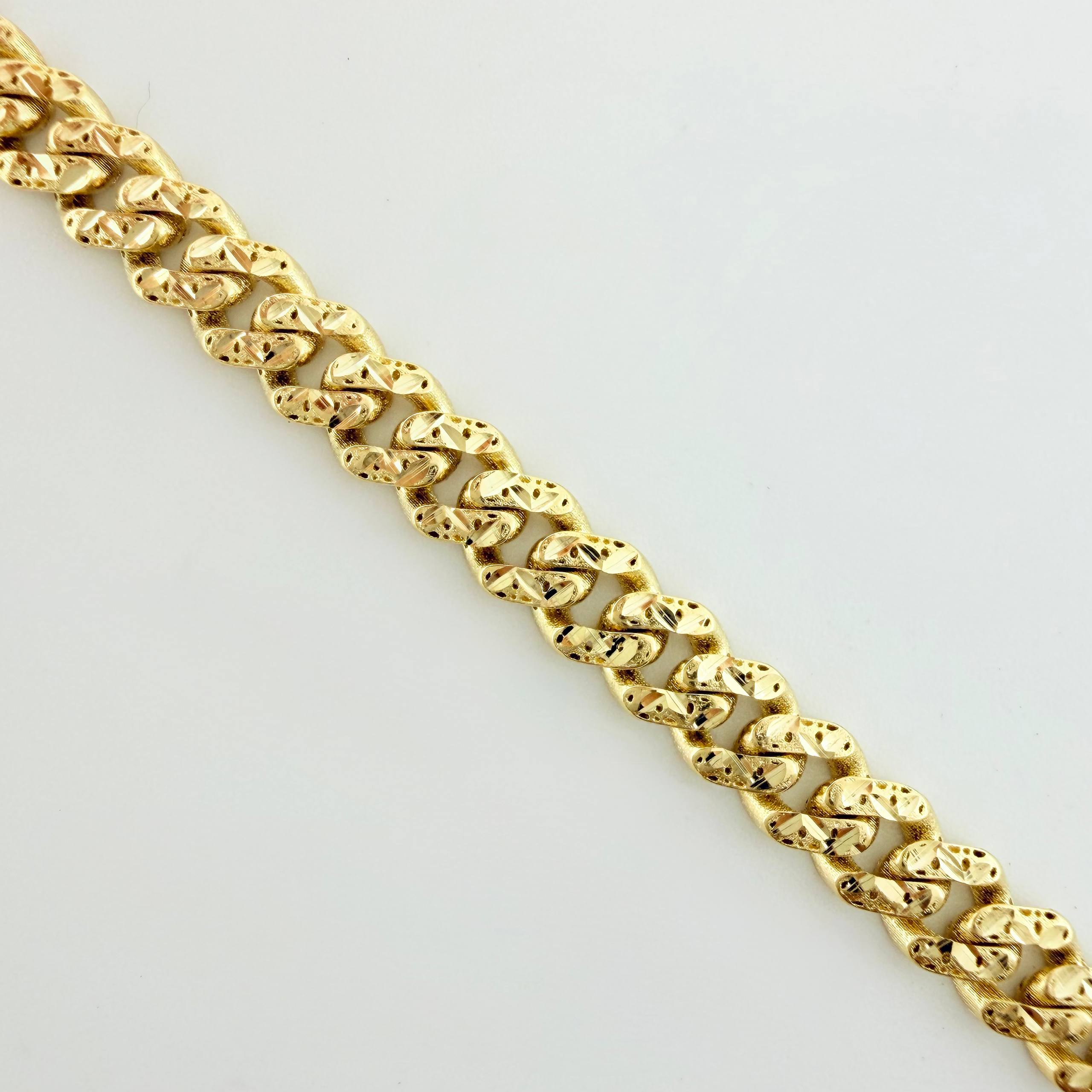 Pulso Cubano Monaco 7.2gr / 8 in / 5mm Oro Amarillo +4 18K *