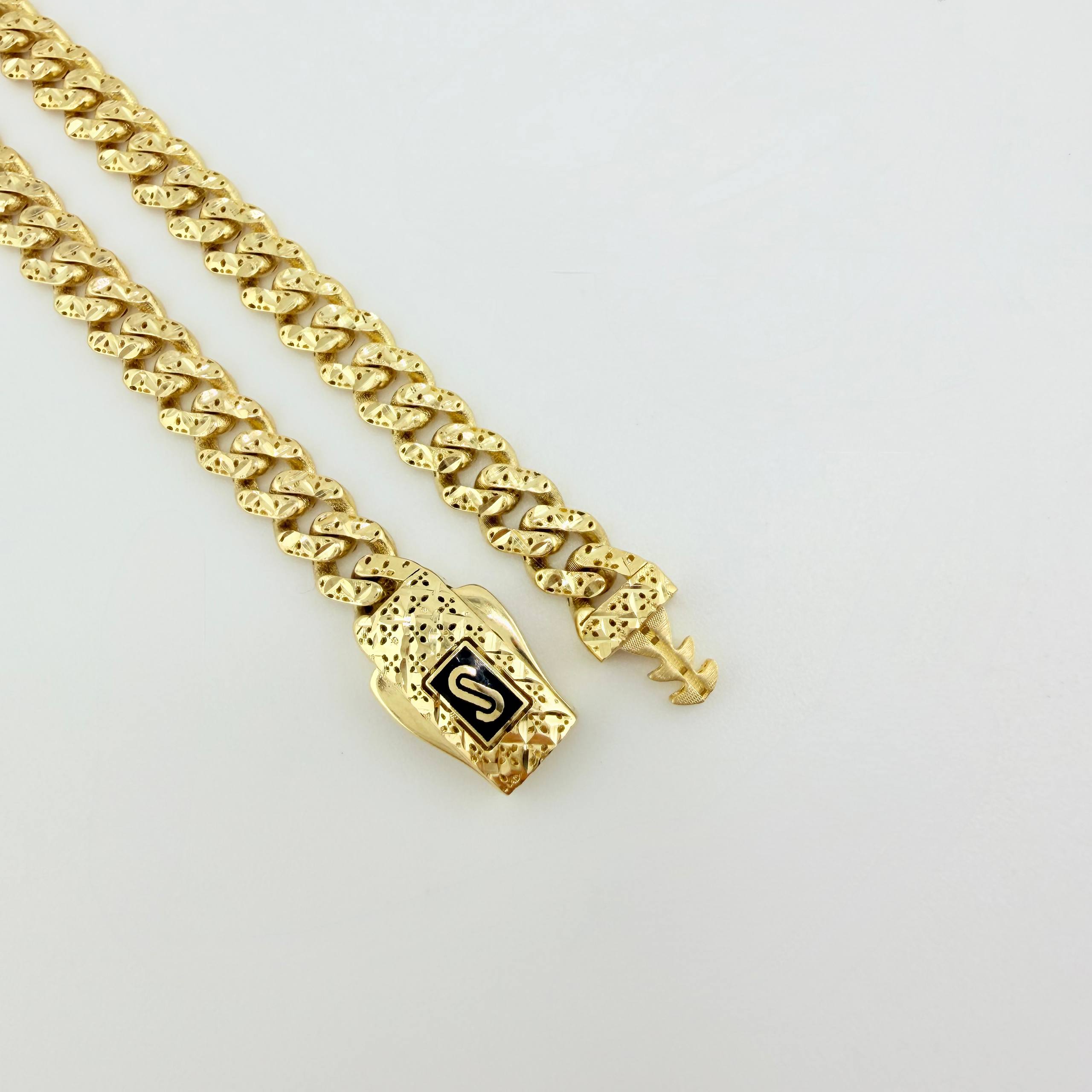 Pulso Cubano Monaco 7.2gr / 8 in / 5mm Oro Amarillo +4 18K *