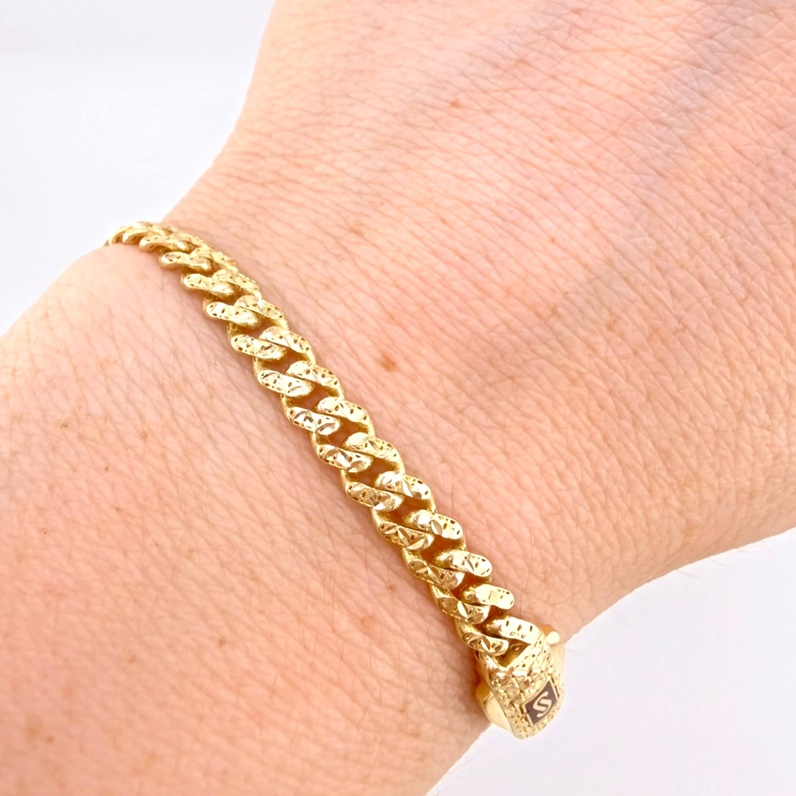 Pulso Cubano Monaco 9.45gr / 8 in / 6.5mm Oro Amarillo +4 18K ©