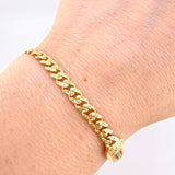 Pulso Cubano Monaco 7.2gr / 8 in / 5mm Oro Amarillo +4 18K *