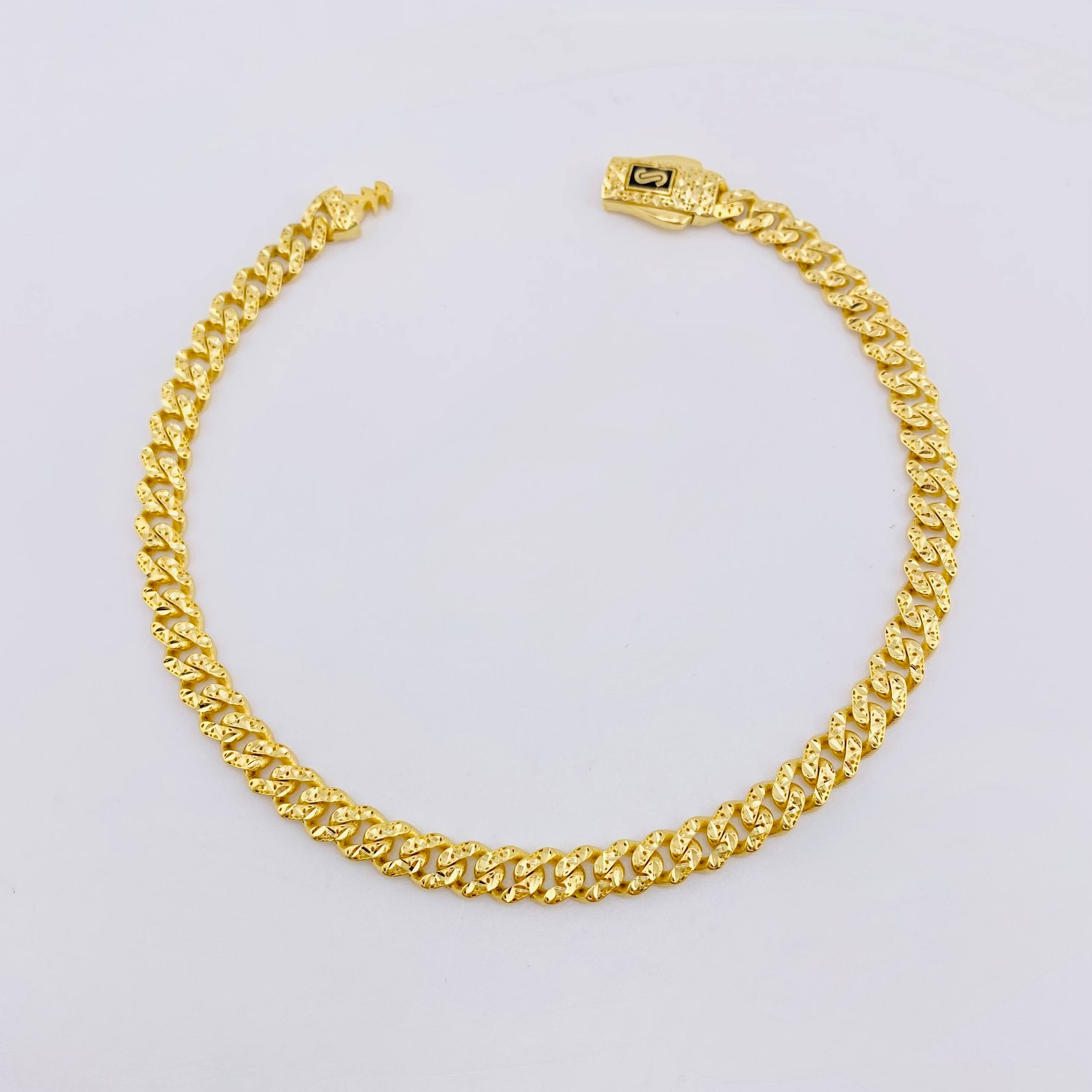 Pulso Cubano Monaco 6.85gr / 7 3/4 in / 5mm Oro Amarillo +4 18K ©