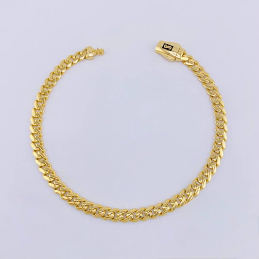 Cuban Links Bracelet Monaco 6.85gr / 8 in / 5mm Yellow Gold +4 18K *