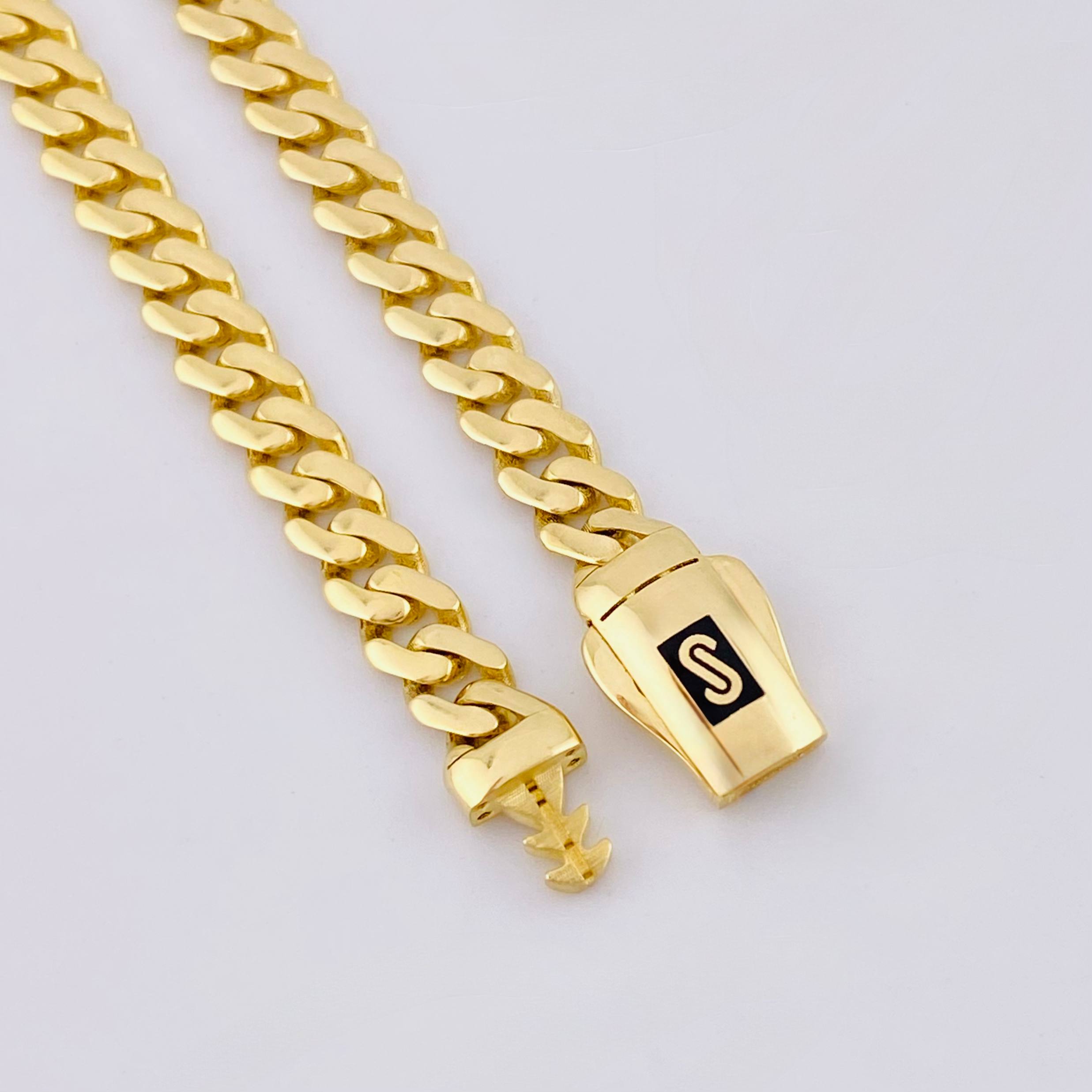 Pulso Cubano Monaco 6.85gr / 8 in / 5mm Oro Amarillo +4 18K *