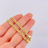 Pulso Cubano Monaco 6.85gr / 8 in / 5mm Oro Amarillo +4 18K *