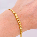 Pulso Cubano Monaco 6.85gr / 8 in / 5mm Oro Amarillo +4 18K *