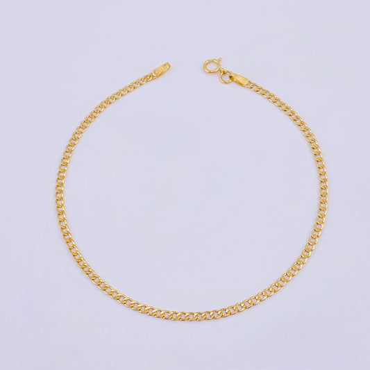 Pulso Cubano 0.8gr / 7 1/4 in / 2.2mm Oro Amarillo +1 18K ©