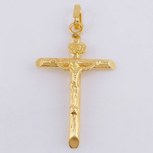 Dije Cruz Cristo Puntas Planas 1.2gr / 1 1/2 in / Oro Amarillo 18K ©