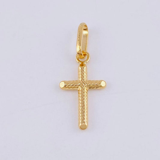 Dije Cruz Rayas Espiral 0.55gr / 1 in / Oro Amarillo 18K