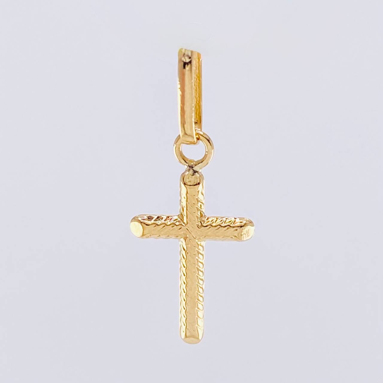 Dije Cruz Rayas Espiral 0.55gr / 1 in / Oro Amarillo 18K *