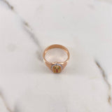 Virgin of Guadalupe Ring 4.05gr / Size 8 / White, Green, Fuchsia Zircons Three 18K Golds &