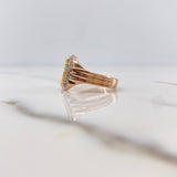 Virgin of Guadalupe Ring 4.05gr / Size 8 / White, Green, Fuchsia Zircons Three 18K Golds &