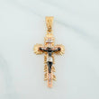 Pendant Miraculous Christ Cross of Buga 4.2 g / 1 1/2 in Three Golds 18K