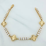 Tennis Bracelet Clover 13.5 g / 7 1/2 in / 3.5 mm Yellow Gold 18K