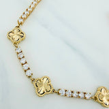 Tennis Bracelet Clover 13.5 g / 7 1/2 in / 3.5 mm Yellow Gold 18K