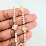 Tennis Bracelet Clover 13.5 g / 7 1/2 in / 3.5 mm Yellow Gold 18K