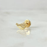 Piercing Ala 0.4gr / 4.6mm Circones Blancos Oro Amarillo 18K (Joya)