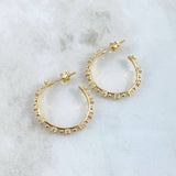 Topos Burbuja Intersecta 4.15gr / 2cm / Circones Blancos Oro Amarillo 18K ©