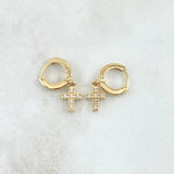 Hoop Earrings Cruz 2.75gr / 2.2cm / White Zircons 18K Yellow Gold ©